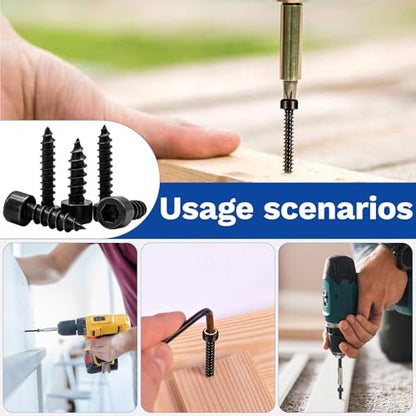 Hex Socket Head Screws, 550 Pack, M3x6/8/10/12/14/16/18/20/25/30mm, Stainless Steel, Full Thread Self Tapping Bolts for Furniture Machinery Electrical Appliances