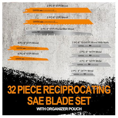 Luckyway Reciprocating Saw Blades Set, Sawzall Blades Set 32-Piece