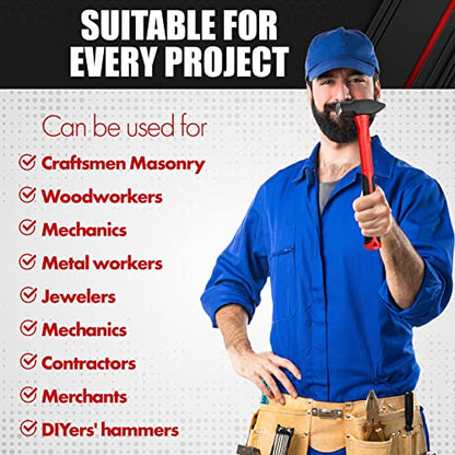 C&T Hammer Set, Fiberglass Handle & Mallet Set, Garage Home Kit - style: 6pc