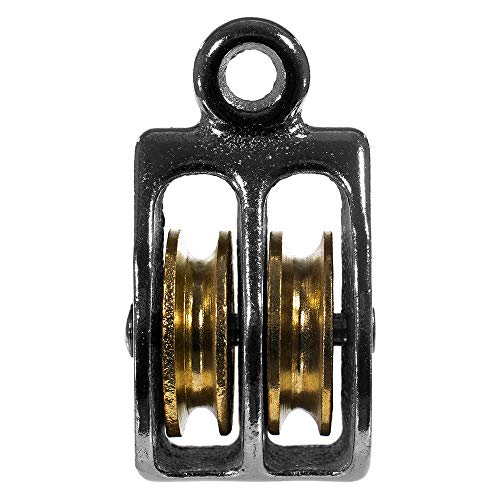 Rope and Cord | Double Rigid Eye Double Wheel Pulley 1-Pack | 1 1/2 Inches - size: 1 1/2" ( Rigid Eye Double ), style: 1-Pack