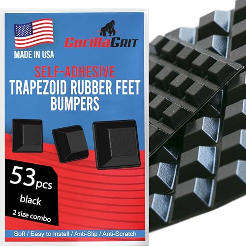 Black Rubber Feet (53 Pack) Self Stick Bumper Pads - Adhesive Tall Square Bumpers for Electronics, Speakers, Laptop, Appliances, Furniture, Computers - color: Black, size: 53pc Combo