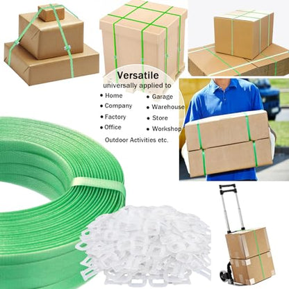 Plastic Packaging Banding Strapping Kit, Green - color: Green