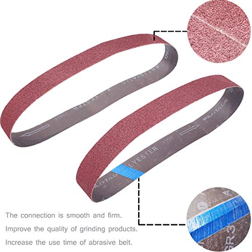 18 Pack 1-1/2 x 30 Inch Sanding Belts for Pipe Tube Polisher Sander- 3 Each of 60 80 120 150 240 400 Grit Aluminum Oxide Sander Belts (1-1/2" x 30")