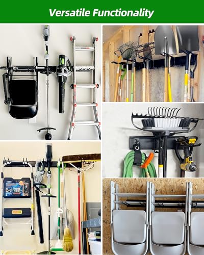 PIYILO 64 in Garage Tool Organizer Wall Mount, Adjustable Tool Storage Rack - size: 64 inch 10-Hook
