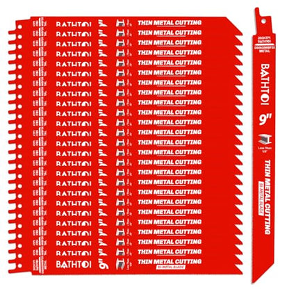 25 Pack 9 Inch 20/24 Tpi Reciprocating Saw Blades for Thin Metal Cutting - size: 9 Inch 20/24TPI