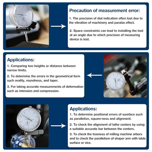 0-1.0" Dial Indicator with Magnetic Base， Adjustable Long Arm Magnetic Dial Indicator Professional Dial Gauge 0.001"