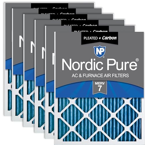 Nordic Pure 16x25x1 Pleated MERV 7 Plus Carbon Air Filters 6 Pack - style: MERV 7 + Carbon