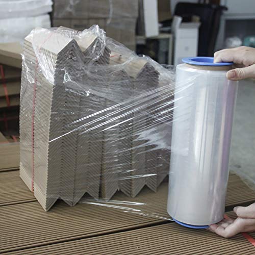 Jack&Sunny Stretch Film -12 inch Shrink Wrap Extra Thick Self-Adhering Plastic Wrap for Moving Supplies, Pallet Packaging,Industrial Strength Clear Packing Material - 1000 Feet, 80 Gauge (Pack of 2) - size: 12''clear (Pack of 2)