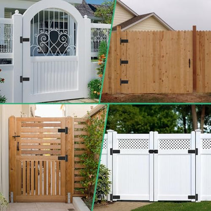 5“ Gate Hinges,260 Lbs Capacity, 4 Pack Heavy Matte Black Hinges - size: 5“-4 pcs-Matte Black