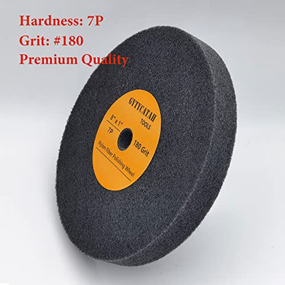 8" Deburring Wheel, Nylon Fiber Polishing Wheels, 7P - style: 8" x 1" x 3/4"