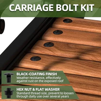 6 Sets 3/8-16 x 2 Carriage Bolt Kit, Round Head Square Neck, Black Carriage Bolts and Hex Nuts Set with Flat Washers - size: 3/8-16 x 2"