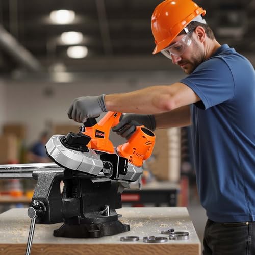 VEVOR 20V Portable Band Saw, 2.56-Inch Deep Cut, 360W Cordless Compact Bandsaw with Brushless Motor, Adjustable Speed, for Cutting Metal, Wood, Compatible with Makita Batteries (Bare Tool Only) - style: 2.56inch Bare Tool only