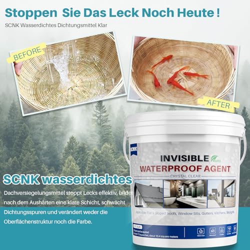 Waterproof Sealant Clear 280oz, Invisible Water Based Agent Repair Leaks - size: 8000g
