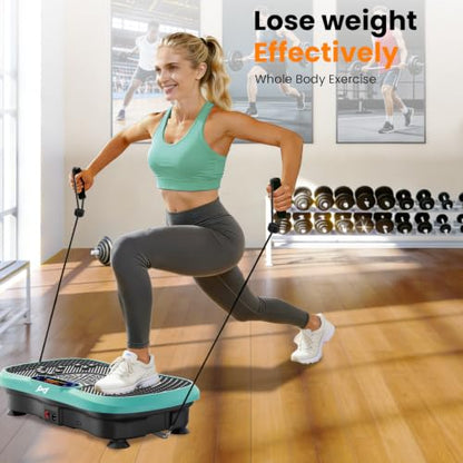AXV Vibration Plate Exercise Machine Fitness Platform Body Vibrating Board - color: SLIM.GREEN