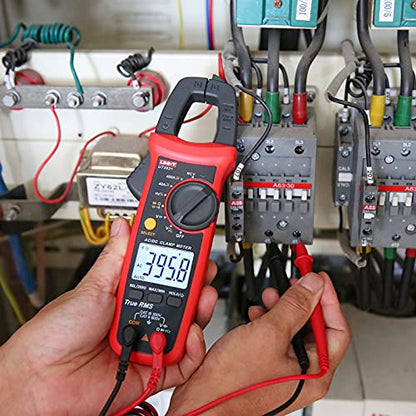 UNI-T Digital Clamp Meter UT203+, AC Current True RMS HVAC Volt Amp Ohm Meter Clamp On Multimeter, Auto Ranging 4,000 Counts NCV AC DC Voltage Frequency Resistance Capacitance Continuity Diode Tester - size: UT203+