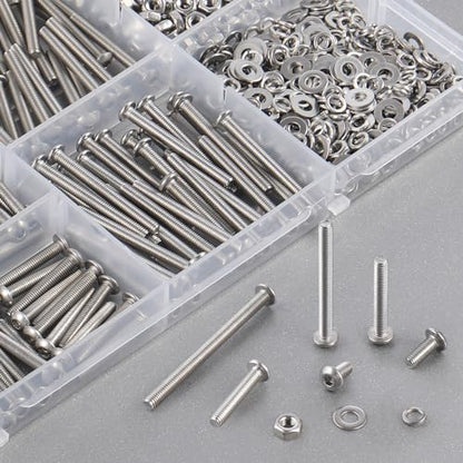 VGBUY 600pcs M3 Screw Assortment Kit, M3 Screws (8 Sizes 6-30mm) for 3D Printer DIY, Hex Button Head Cap Screws Bolts Nuts Washer Kit, 304 Stainless Steel, 6/8/10/12/16/20/25/30mm - size: M3x6/8/10/12/16/20/25/30mm, style: Button Head