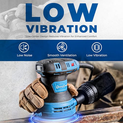 Dong Cheng 5-Inch Random Orbital Sander, 2.5 Amp 12000 OPM
