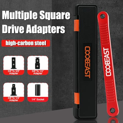 3/8" Offset Extension Wrench Impact Ready Socket Wrench Extender Tool（Red） - color: Red, size: 13.4 inch
