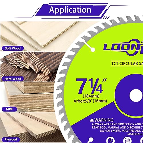 7-1/4 Inch Circular Saw Blade, Woodworking Saw Blade,5/8" Arbor,60 T - size: 7-1/4" 60T Carbide Saw Blade