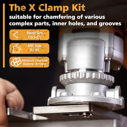 Handheld Chamfer Tool, Metal Chamfering Tool, for Trimming, Beveling, Deburring, 45 Degree Arc and Bevel, 850W 120V 60Hz, Model PT-100 (Machine) - style: Machine