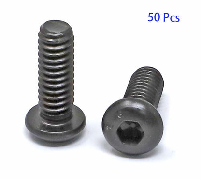 iexcell 50 Pcs 1/4-20 x 3/4" Alloy Steel 10.9 Grade Hex Socket Button Head Cap Screws Bolts Kit, Black Oxide Finish - size: 1/4-20 x 3/4"