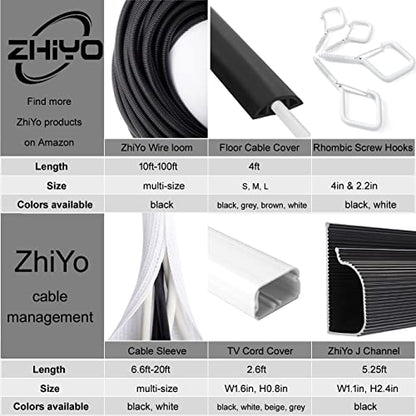 20FT 1/4in Wire Loom Split Tubing Auto Wire Conduit Flexible Cover Black - color: Black, size: 20FT 1/4"