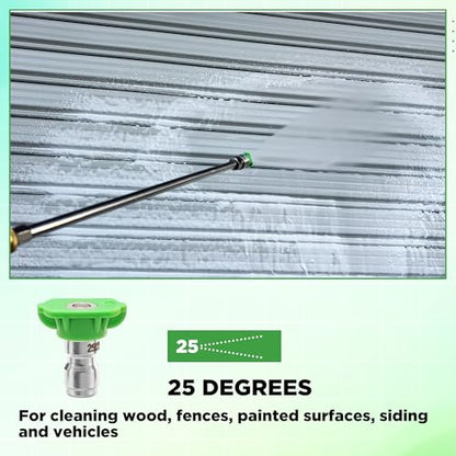 Pressure Washer Tips, 25 Degree Green Nozzle for Clean Cars, 7 Pack - color: Green