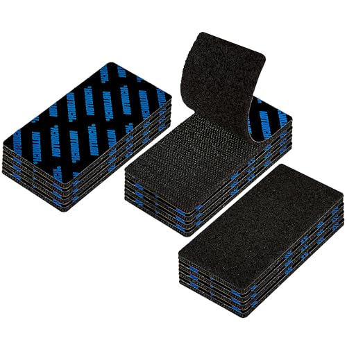 Heavy Duty Hook & Loop Strips with Adhesive, Black, 4”x 2”, 12 Sets - color: 4 X 2 in, 12 Sets, size: Sheets