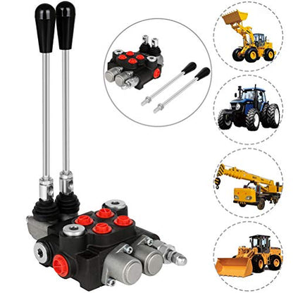 Hydraulic Flow Control Valve 2 Spool 21 GPM Adjustable Relief Valve - size: 2 Spool 21 GPM