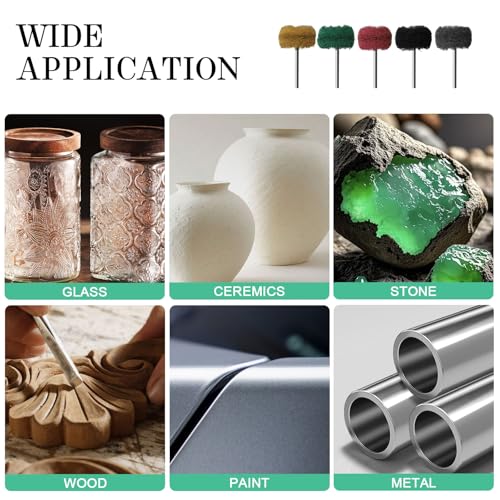 Abrasive Polishing Wheels 100 Pack, Durable 1 Inch Buffing Wheels, Metal Polishing and Deburring Kit for Rotary Tools