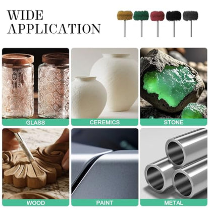 Abrasive Polishing Wheels 100 Pack, Durable 1 Inch Buffing Wheels, Metal Polishing and Deburring Kit for Rotary Tools