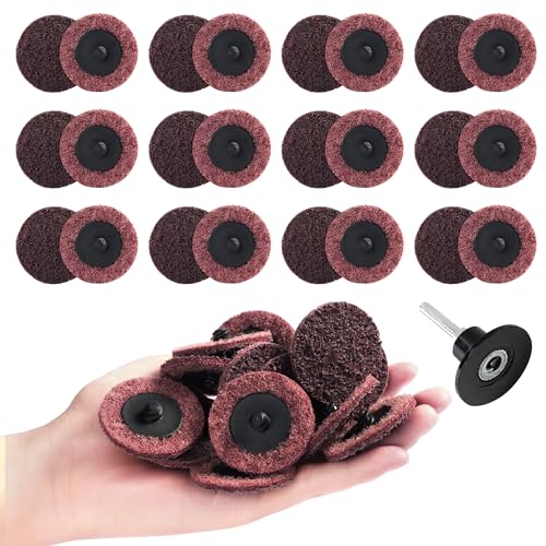 25 PCS Sanding Discs 2 Inch Quick Change Disc with 1/4" Shank Holder Snap-On Grinding Disc for Die Grinder Sanding Disc Medium Surface Conditioning Discs for Burr Finish Rust Paint Removal - style: 25PCS Medium