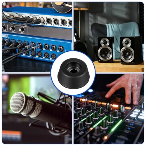 4Pcs Heavy-Duty Rubber Feet Speaker Isolation Pads with Stainless Steel Screws for Subwoofer, Subwoofer, Guitar Amps, Furniture, Turntables, Cutting Boards, Cabinets 0.98“ W x 0.47” H (Black)