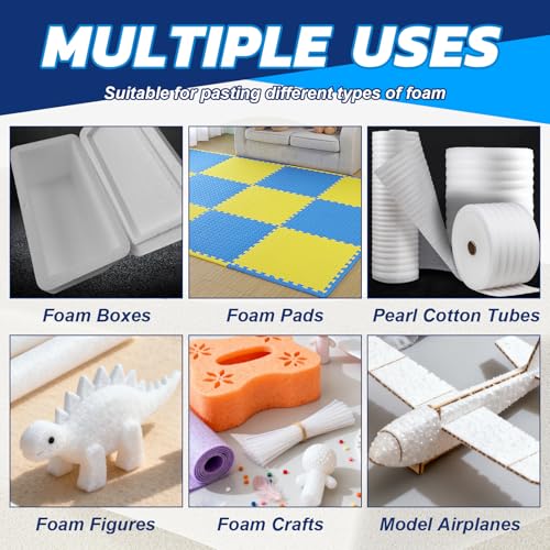 JAOJAO Foam Glue with Brush Foam Safe CA Glue for RC Planes Repair Assembly