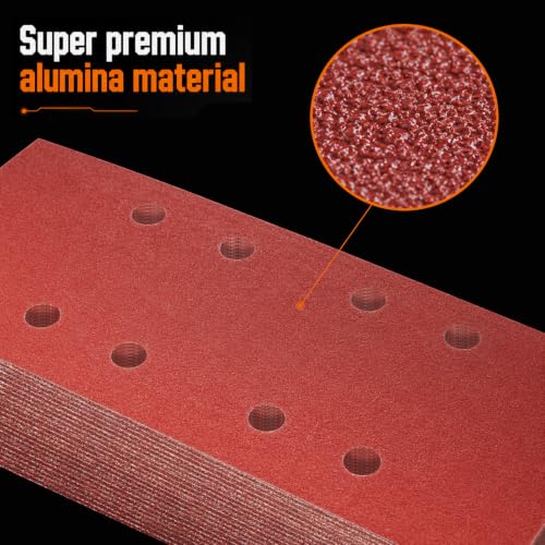 70 PCS 1/3 Sandpaper Sheets 60 Grit 8 Hole - color: GRIT 60