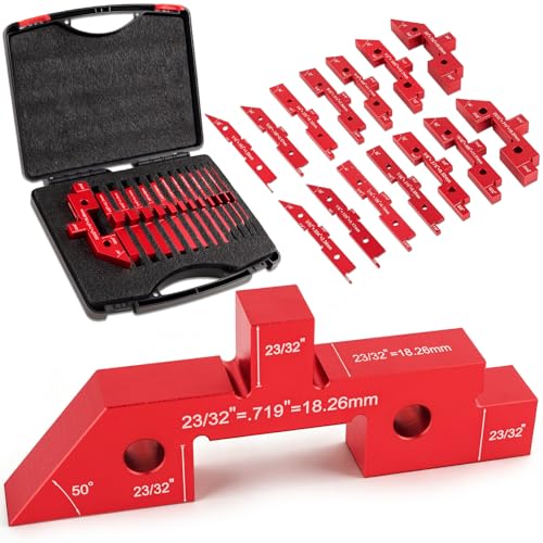 AJulyBee 14 PCS Woodworking Setup Blocks with Storage Case