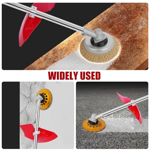 Electric Multifunctional Concrete Grinder & Burnishing Machine 6 Speed Adjustable 110V Heavy Duty Grinder for Floor Polishing,Wall Grinding,Metal Derusting with 180mm Diamond Disc &200mm Wire Brush