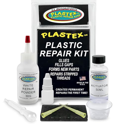 Plastex Plastic Repair Kits - Easily Glue, Repair or Remake Broken Plastic, Fiberglass, Wood & More!. (Standard White Kit) - color: White, size: 30 grams