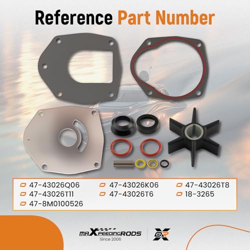 maXpeedingrods Water Pump Impeller Repair Kit for Mercury Mariner - size: For Mercury Mariner 40-275 HP, 47-43026Q06