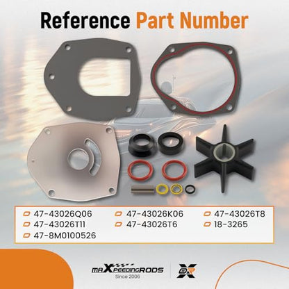 maXpeedingrods Water Pump Impeller Repair Kit for Mercury Mariner - size: For Mercury Mariner 40-275 HP, 47-43026Q06
