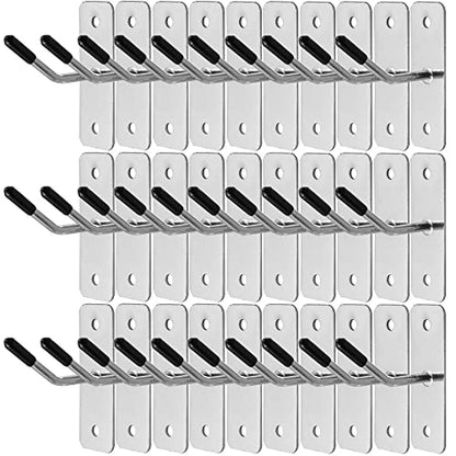 30pcs Wall Mounted Hook Heavy Duty Metal Single Hooks Home Storage Organizer Hanger Stainless Steel Hook Garage Hooks Tool for Garage Shop Retail Office Kitchen Store Display (2in/5cm) - size: 2 inches