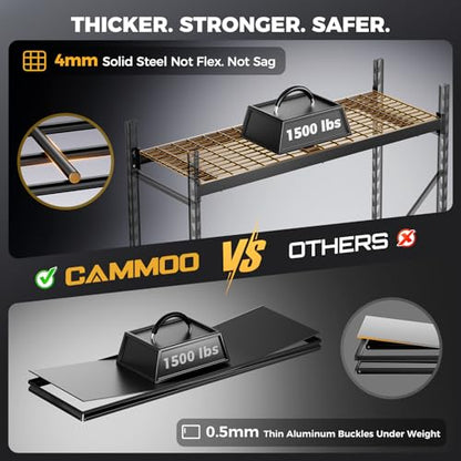 CAMMOO 6000LBS Heavy Duty Storage Shelves, 72''W x 24''D x 72''H - size: 72''W x 24''D x 72''H