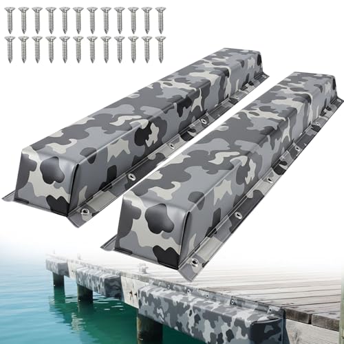 ORLANG 36"/48"/59"/72" Dock Bumpers,Dock Fenders with Stainless Steel Screws,Boat Dock Bumpers,Dock Post Bumper for Docking Edges, Piling, Vertical Poles, Horizontal Decks or Piers(Multiple Colors) - color: Camouflage Grey, style: 59 In-2Pack