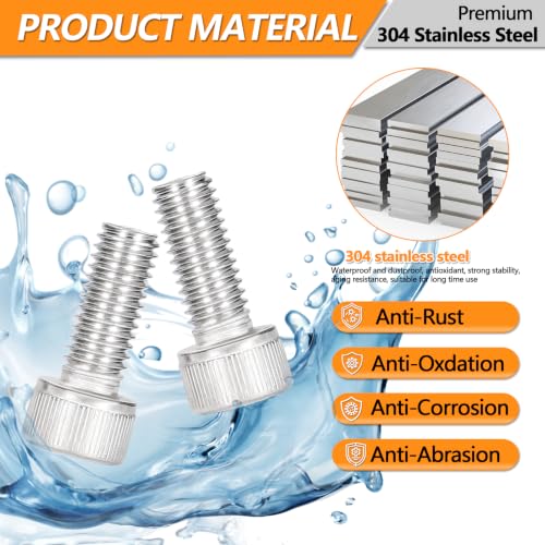 20 Sets Metric M8 Hex Socket Head Cap Screws Bolts Kit, M8-20mm Screws - size: M8 - 20mm