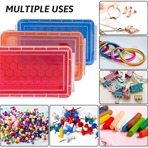 Small Plastic Box, Clear Mini Storage Bins, Stackable Tote with Lid-12 - color: 12-multicolor