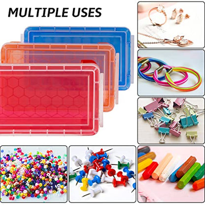 Small Plastic Box, Clear Mini Storage Bins, Stackable Tote with Lid-12 - color: 12-multicolor