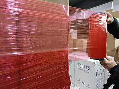 Red Stretch Wrap Plastic Wrap Roll 12”×1000ft 80 Gauge Storage for Packing - color: Red