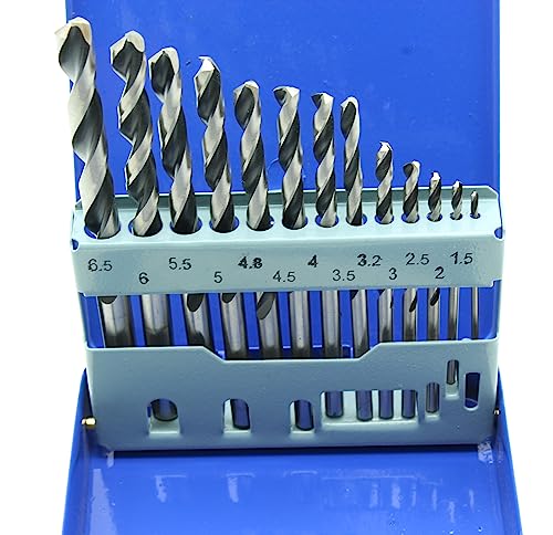 TMAX 13p M35 Cobalt Jobber Twist Drill Bit, Metric Size 1.5mm-6.5mm - size: Jobber 13pc Metric