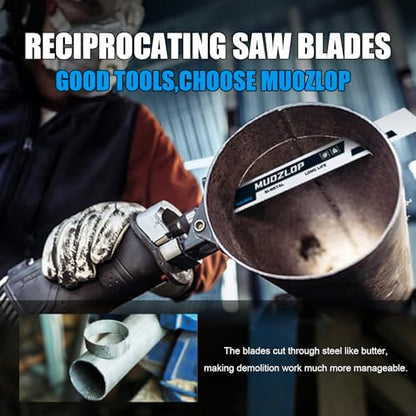 5Pack 12inch 8+10TPI Metal Reciprocating Saw Blades Set - size: 8+10TPI/12 inch