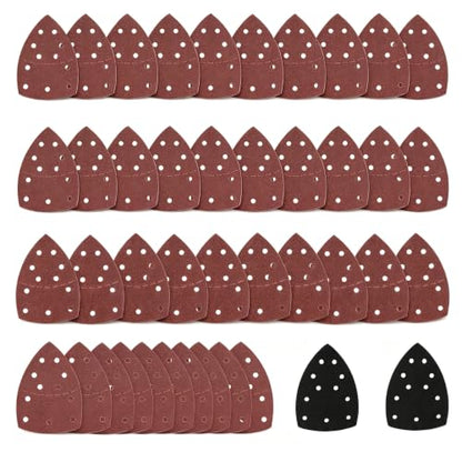 40 Pack 11 Hole Mouse Sander Sandpaper 2 Pack Replacement Pads Hook Loop Sanding Discs 60 80 120 240 Grit Sand Paper for Wood Furniture Dust Extraction